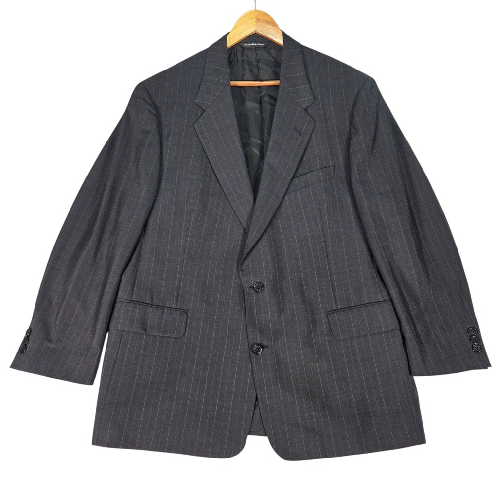 Vintage Ermenegildo Zegna Sport Coat‎ Mens 44R Pinstripe Wool Mohair Blazer 1999